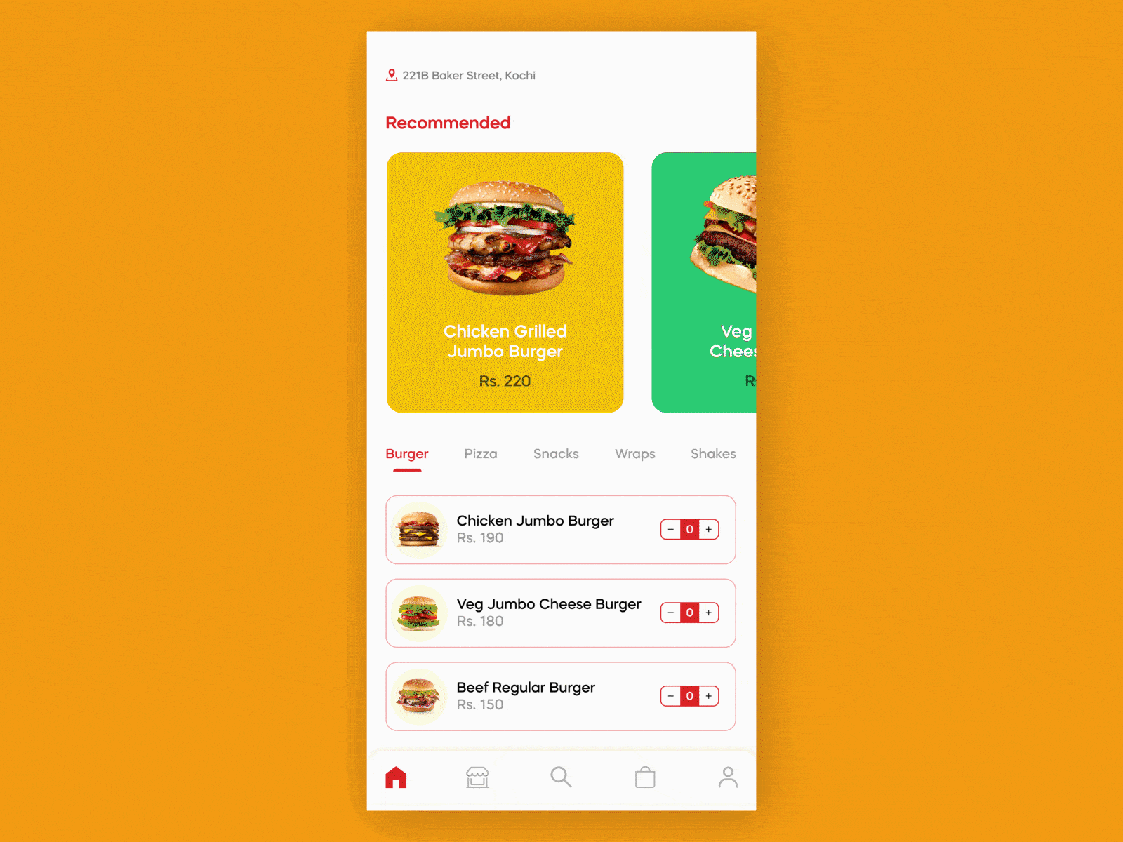 Burger Ordering UI Interaction Design