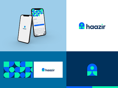haazir | App Identity abstract appdesign branding dailyui design flat geometry gfxmob letter logo mark minimal mobile app pattern play trending typeface ui ux ui design uidesign