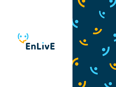 EnLive Logo Design assistance blue brand branding chat class design english flat guide identity logo minimal modern online simple student teacher tutor yellow