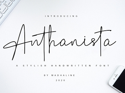 Anthanista a stylish handwritten font​​​​​​​ watermark