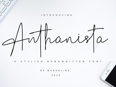 Anthanista a stylish handwritten font​​​​​​​