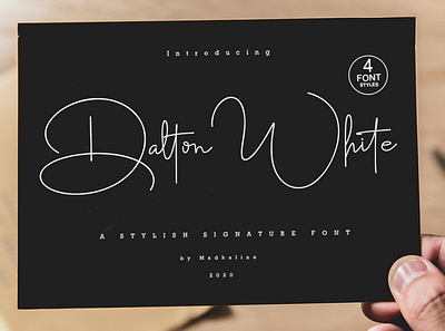 (Free Font) Dalton White a Stylish Signature Font​​​​​​​ branding calligraphy classic design free freefont handwritten illustration logo script signature typography watermark