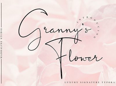 Grannys Flower a Luxury Signature Typography calligraphy watermark