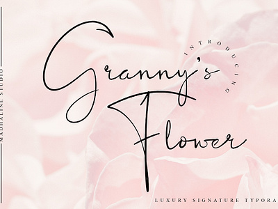 Grannys Flower a Luxury Signature Typography calligraphy watermark