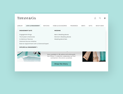 Header Navigation Redesign Tiffany.co creative designinspiration header navigation header navigation design hireme minimal uidesign uidesigner userinterfacedesign