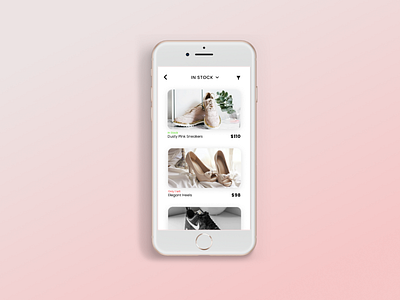 In Stock mobile design branding dailyui designinspiration hireme minimal ui uidesign uidesigner userinterfacedesign