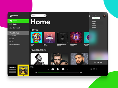 Playlist Music App UI adobe adobe xd app design ui ui ux