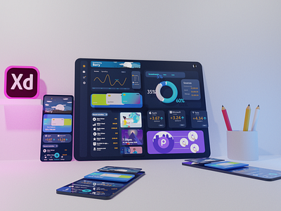 3D Dashboard 3d 3d art adobe xd adobexd blender creatwithadobexd design illustration logo mockup ui ui ux