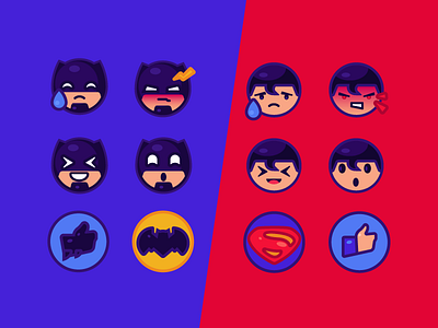 Batman Vs Superman Free Emoji adobe art batman cartoon character emoji illustration superhero superman