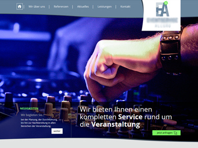 Eventservice Landing Page dj event hand news web