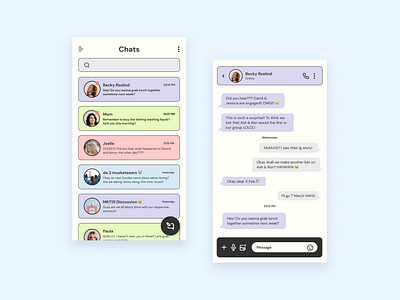 Daily UI #013 - Direct Message app app design chat messenger chat messenger ui chatbox daily ui 013 daily ui day 13 dailyui design direct message app direct messaging messaging app design pastel pastel colour scheme ui ui design web design