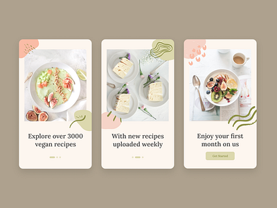 Daily UI #023 - Onboarding app app design daily ui 023 daily ui day 23 dailyui onboarding onboarding app onboarding design ui ui design vegan vegan recipe web design