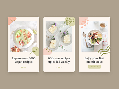 Daily UI #023 - Onboarding app app design daily ui 023 daily ui day 23 dailyui onboarding onboarding app onboarding design ui ui design vegan vegan recipe web design