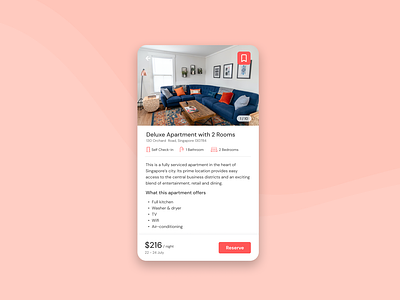 Daily UI #045 - Info Card airbnb apartment rental app app design daily ui 045 daily ui day 45 dailyui info card info card design rental app rental app design ui ui design web design