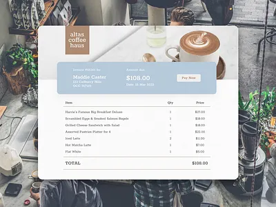 Daily UI #046 - Invoice daily ui 046 daily ui day 46 dailyui invoice invoice design receipt receipt design ui ui design web design