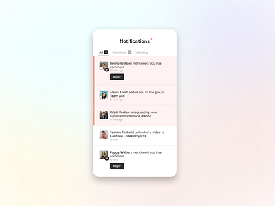 Daily UI #049 - Notifications activity feed activity feed design app design daily ui 049 daily ui day 49 dailyui notifications notifications design ui ui design web design