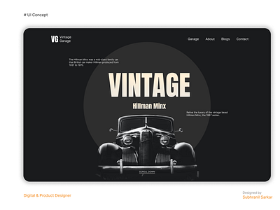 Vintage Car landing page