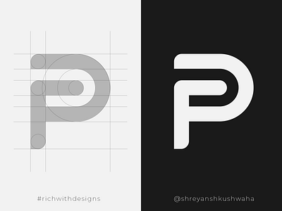 P Monogram | Logo for Pooja Kushwaha design icon logo logomark monogram monogram letter mark monogram logo richwithdesigns