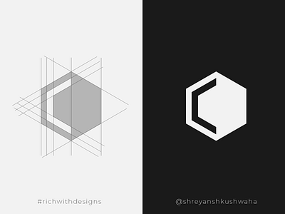 Hexecura Logo Symbol Breakdown brand identity brand identity design branding icon logo logo breakdown logo design logodesign logomark richwithdesigns shapes