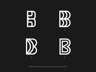 B Monogram | Letter Mark Exploration 2/26 - B lettermarkexploration logo logo design logo design concept logo mark logomark monogram monogram letter mark monogram logo richwithdesigns