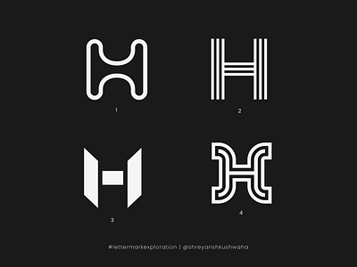 H Monogram | Letter Mark Exploration - 8/26 | H Logo Design brand identity design lettermarkexploration logo design logo mark logomark logotype monogram letter mark monogram logo richwithdesigns shapes vector