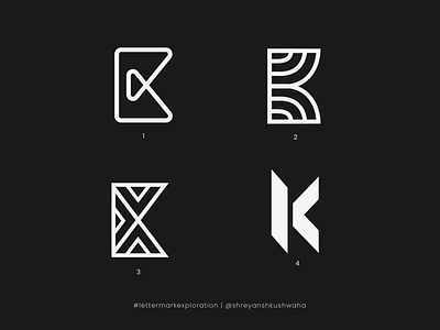 K Monogram | Letter Mark Exploration - 11/26 | K Logo Design brand identity design branding design lettermarkexploration logo design logomark monogram letter mark monogram logo richwithdesigns shapes shreyansh kushwaha