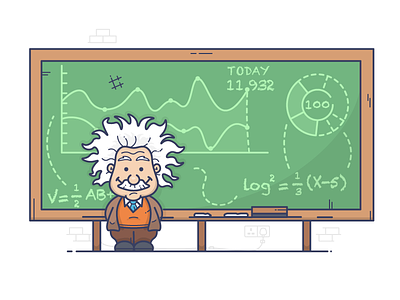 Einstein blackboard chalk dashboard einstein equation formula genius stats