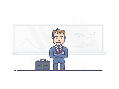 Business user airport briefcase business flight man passenger suit travel