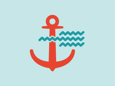 Anchor logo icon anchor beach blue botter icon illustrator logo ocean red sea ship waves