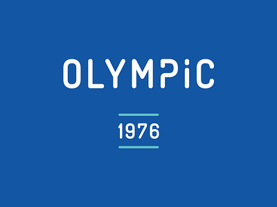 Olympic '76 typographic blue futsal logo soccer typo typographic