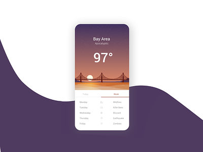 Apocalyptic Weather app app clean design uiux ux weather