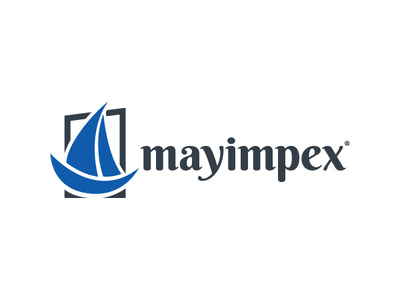 Mayimpex Logo blue brand company design export glass graphic design illustration logo logo design logodesign minimal typography vector
