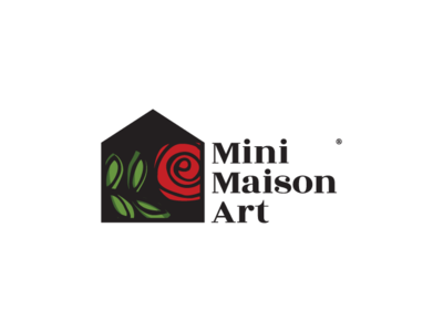 Mini Maison Art Logo art brand brand design branding company decoration design flower green home logo red type typography vector