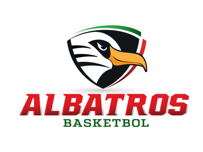 Albatros Basketball Logo albatross ball basketball basketball logo brand design design green illustration izmir logo logo design red type vector