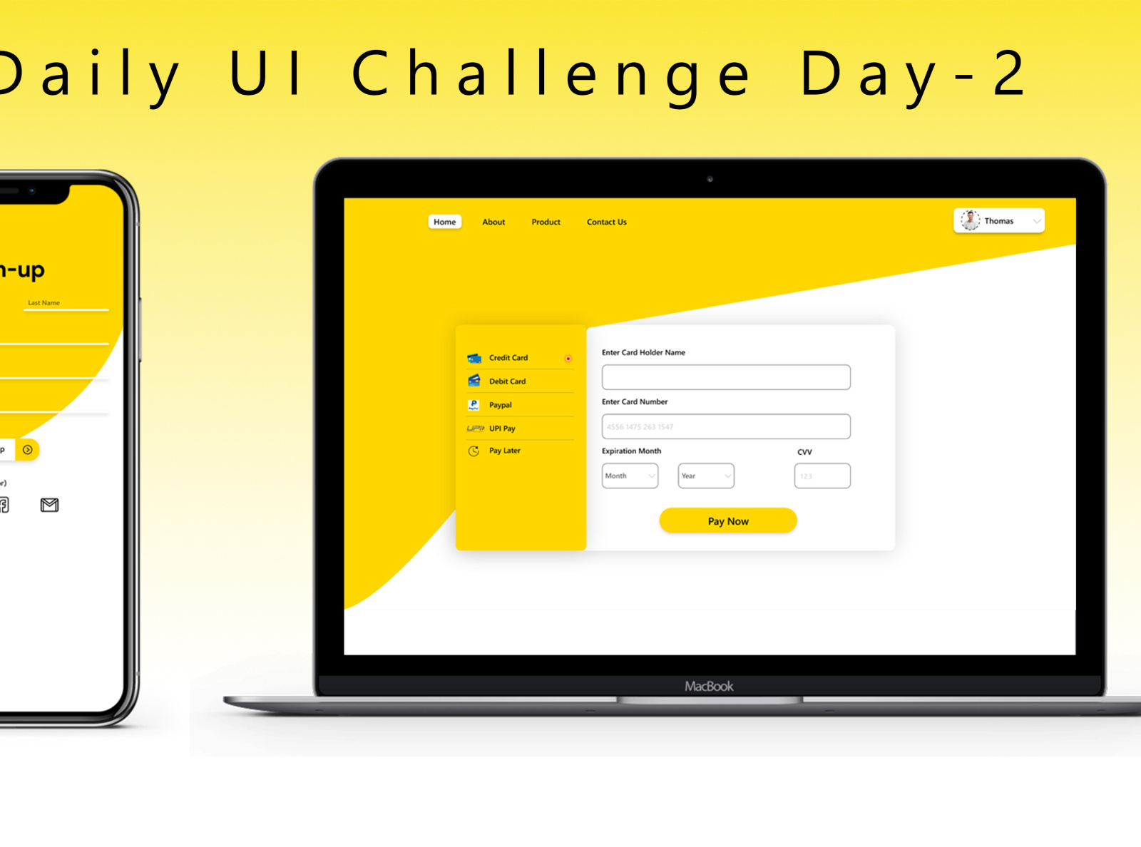 Daily UI Challenge Day-2 #DailyUI by Arun Yelisetti on Dribbble