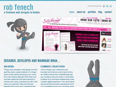 Rob Dribbble designer developer essex folio kicking london me ninja website