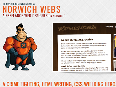 Norwich Webs - Holding page holding mascot orange portfolio