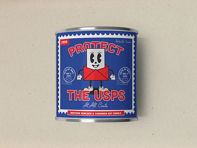 Retro Cartoon USPS Candle Design