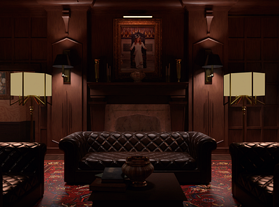 Victorian Room 3d 3dart blender design furniture rendering