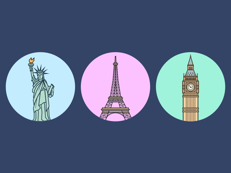 City Landmark Illustration city landmark vector design illustration icon