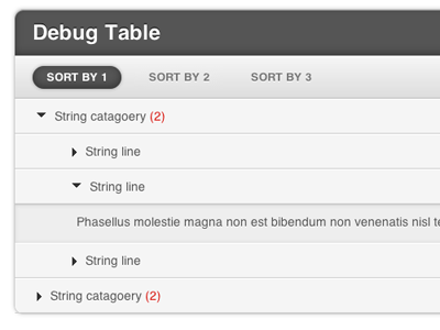 Pure CSS Debug Table buttons css html table ui