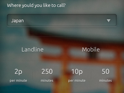 Site - Call Rates blur bokeh call design image japan mobile site texture ui