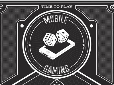 Card - Mobile Gaming badge black card design gaming mobile vector