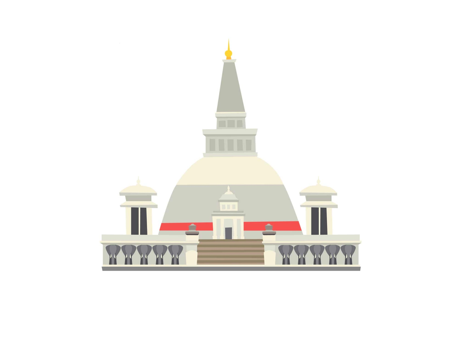 Buddhist stupa vector illustration by coffeee_in on Dribbble