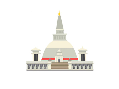Buddhist stupa vector illustration architecture art card cartoon design flat icon illustration illustrator srilanka stupa vector vector illustration