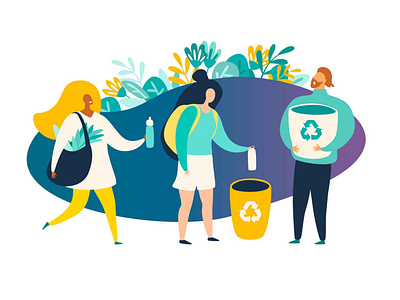 Recycle, ecological lifestyle vector illustration
