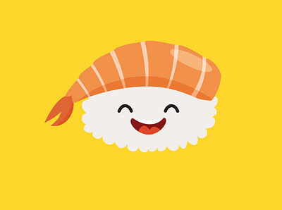 Happy sushi character art card cartoon character design flat icon illustration illustrator sashimi smiles sticker stickers sushi sushi logo sushi roll vector