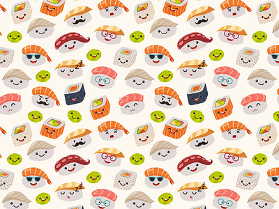 Funny sushi pattern