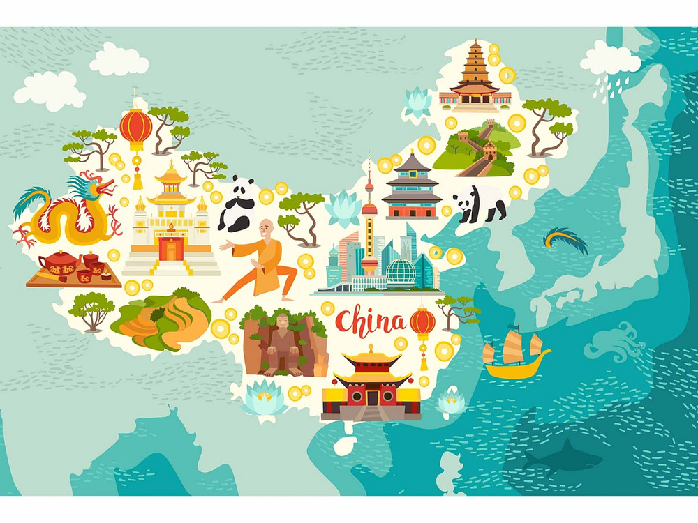 Illustrated map of China by coffeee_in on Dribbble