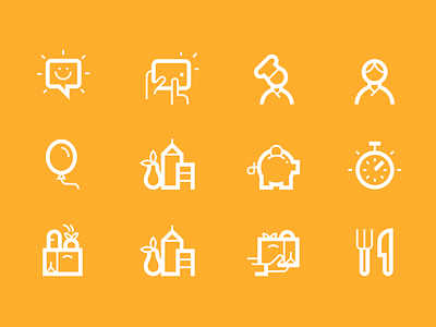 Icons for Kolonial.no delivery food iconopgrahy icons symbols